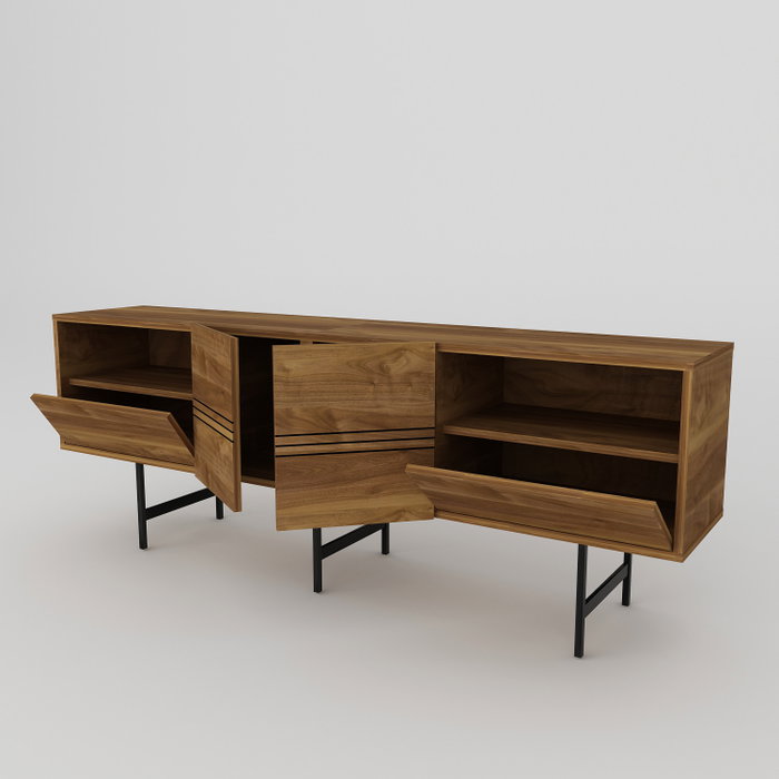 Hanah Home Soporte de TV Derin - Nogal y Negro